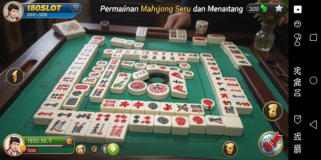 Tampilan gameplay seru di 180SLOT menampilkan keseruan bermain Mahjong.