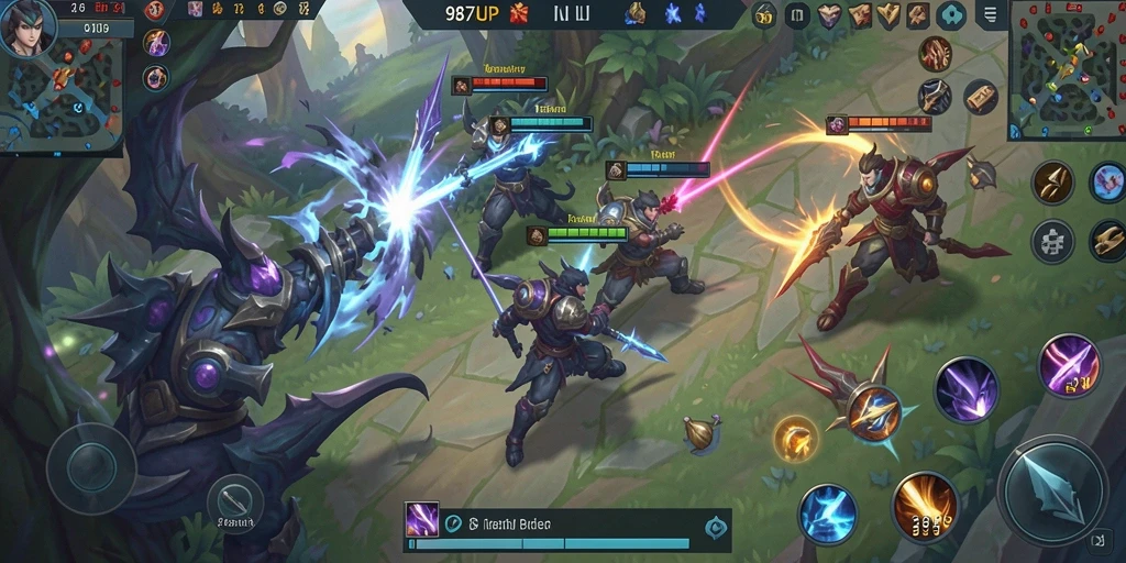 Gameplay seru di dunia MOBA 987UP.