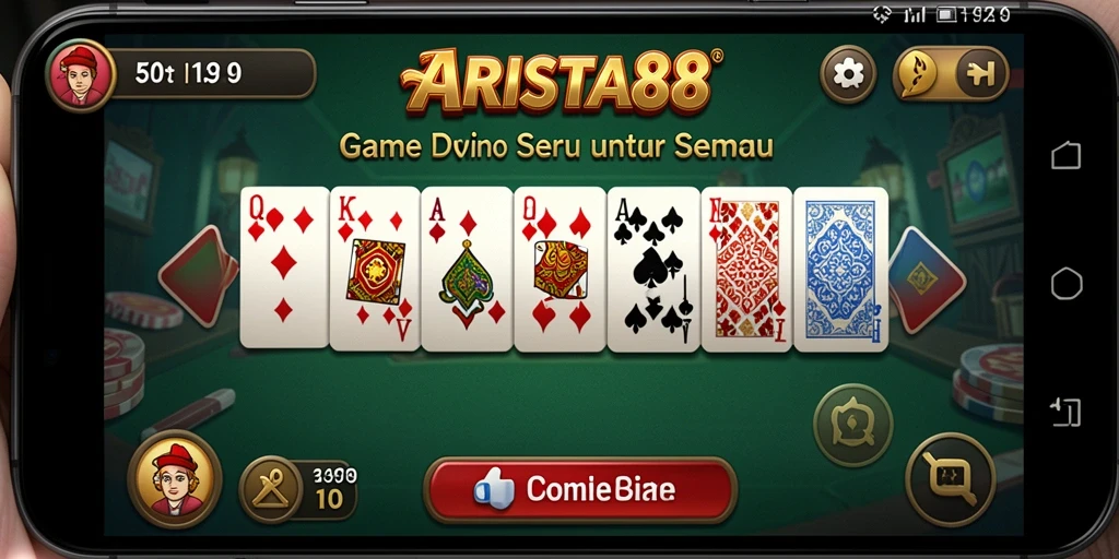 Tampilan menarik dari gameplay Domino dalam ARISTA88.