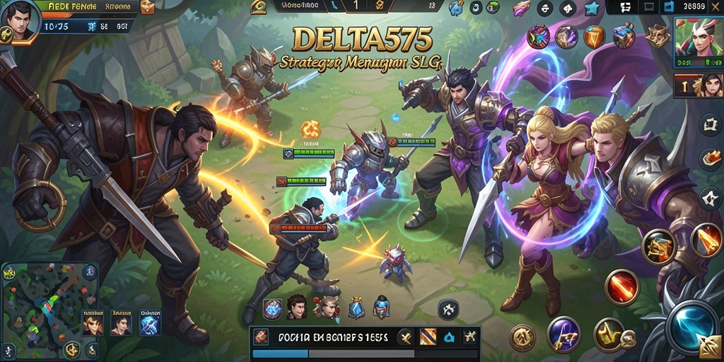 Tampilan menarik dari permainan strategis DELTA575 dengan berbagai karakter.