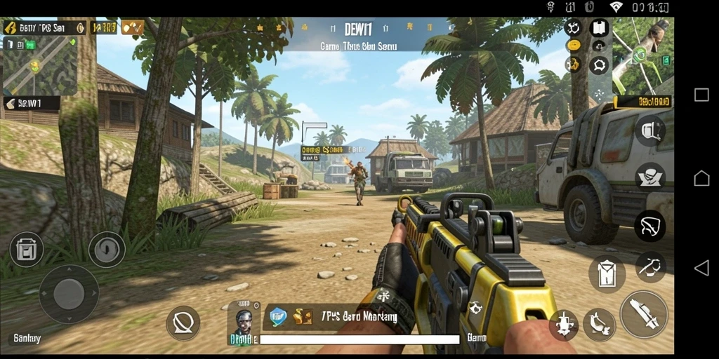 Tampilan gameplay seru di dalam DEWI11 dengan aksi mendebarkan.