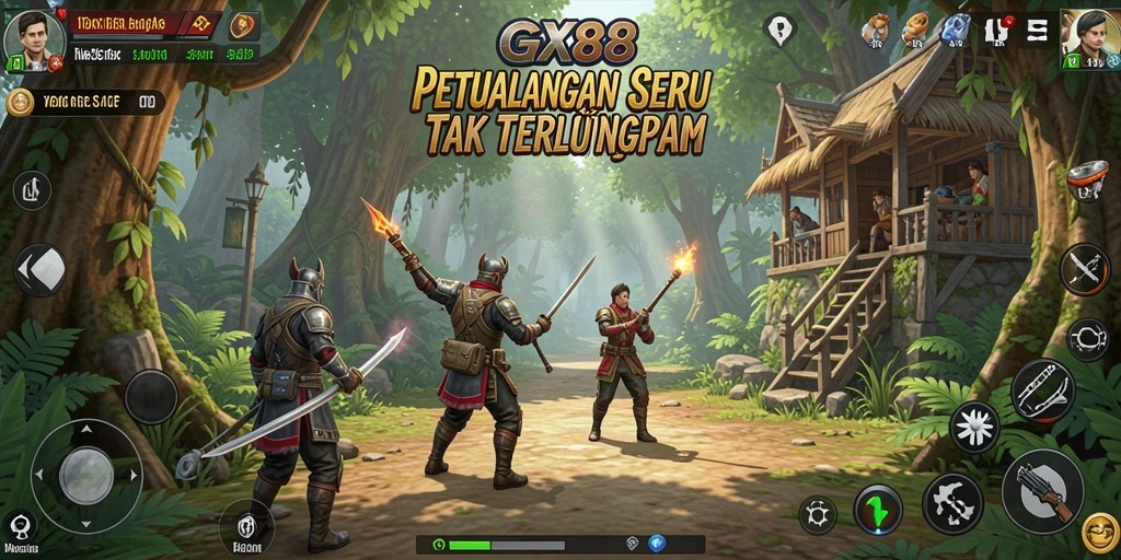 Screenshot GX88 menampilkan aksi seru dalam gameplay petualangan.