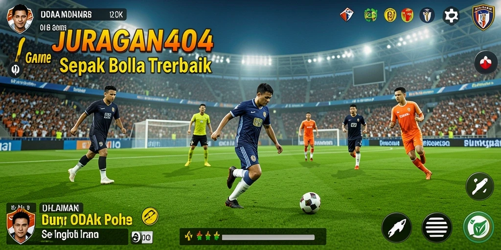 Tampilan gameplay JURAGAN404 dengan aksi sepak bola yang seru.