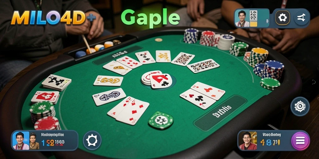 Tampilan menarik dari gameplay Gaple di MILO4D.