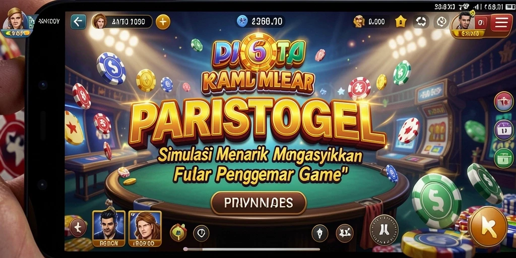 Screenshot gameplay PARISTOGEL yang menunjukkan simulasi kehidupan yang dinamis.