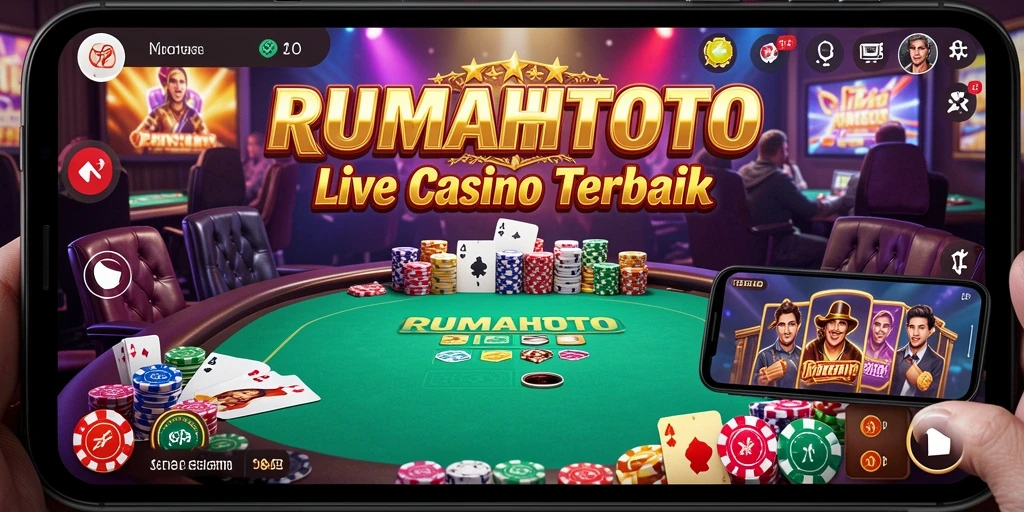 Screenshot RUMAHTOTO menampilkan dealer langsung yang interaktif dalam permainan Live Casino.