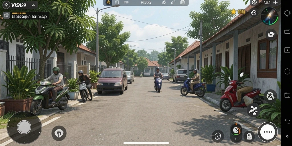 Screenshot dari gameplay <strong>VISA89</strong> yang menunjukkan interaksi karakter.