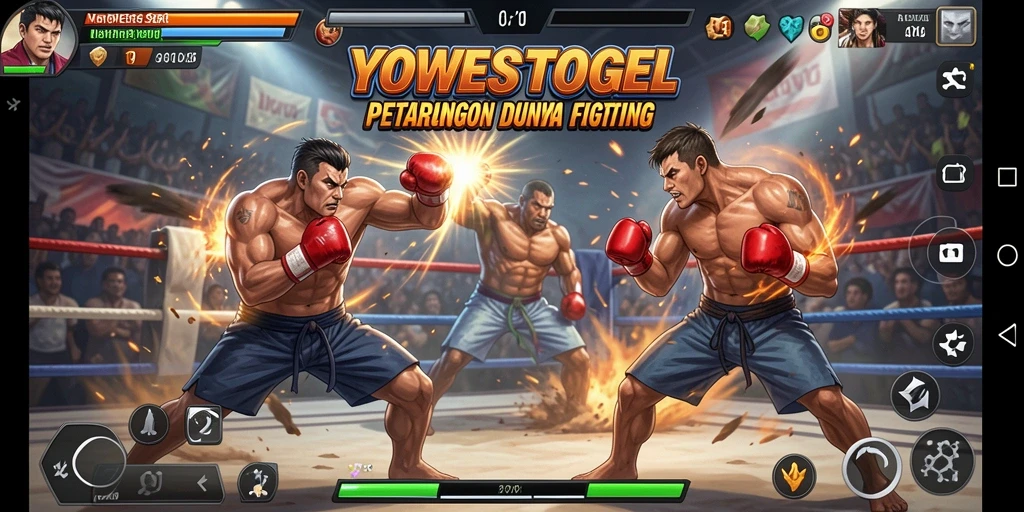 Tangkapan layar menunjukkan intensitas pertarungan karakter di YOWESTOGEL.